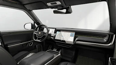2023 R1S Black Mountain driver seat view