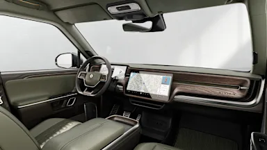 2023 R1S Forest Edge + Warm Ash Wood driver seat view