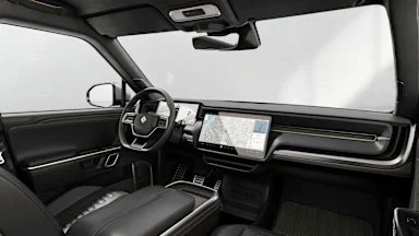 2024 R1S Black Mountain driver seat view