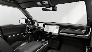 2023 R1S Black Mountain driver seat view