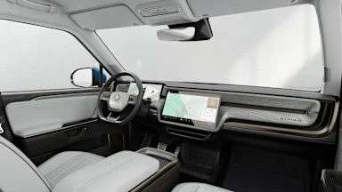 2025 R1S Ocean Coast + Driftwood driver seat view
