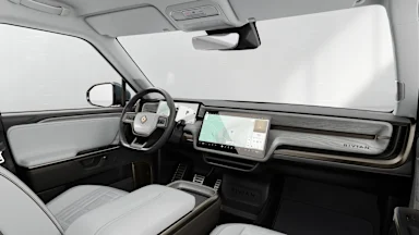 2025 R1S Ocean Coast + Driftwood driver seat view