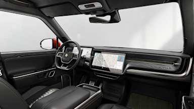 2024 R1S Black Mountain driver seat view