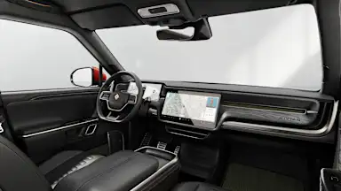 2022 R1S Black Mountain driver seat view