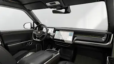 2024 R1S Black Mountain driver seat view