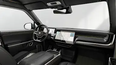 2024 R1S Black Mountain driver seat view