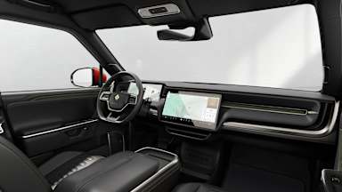 2025 R1S Black Mountain driver seat view