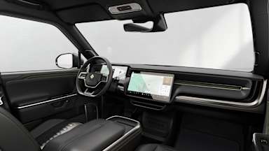 2025 R1S Black Mountain driver seat view