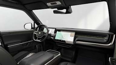 2025 R1S Black Mountain driver seat view