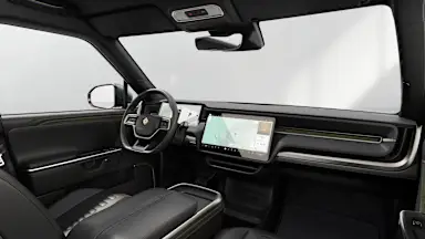 2025 R1S Black Mountain driver seat view