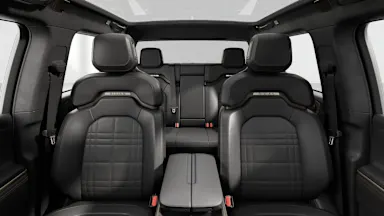 2026 R1T Black Mountain + Brown Ash Wood back seats view