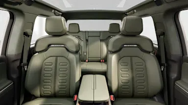 2026 R1T Forest Edge + Brown Ash Wood back seats view
