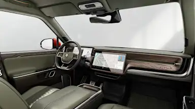 2022 R1T Forest Edge + Warm Ash Wood driver seat view