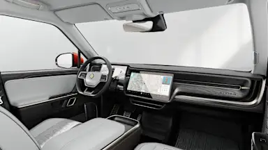 2023 R1T Ocean Coast + Dark Ash Wood driver seat view