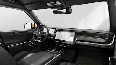2022 R1T Black Mountain + Dark Ash Wood driver seat view