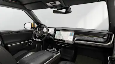 2022 R1T Black Mountain + Dark Ash Wood driver seat view