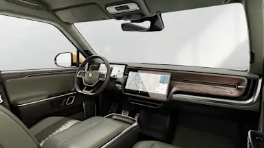 2022 R1T Forest Edge + Warm Ash Wood driver seat view