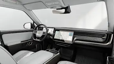 2023 R1T Ocean Coast + Dark Ash Wood driver seat view