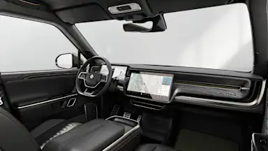 2022 R1T Black Mountain + Dark Ash Wood driver seat view