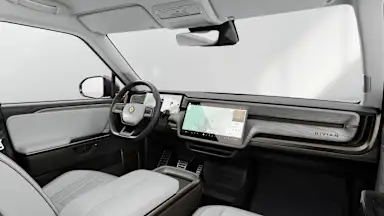 2026 R1T Ocean Coast + Driftwood driver seat view