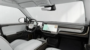 2025 R1T Ocean Coast + Driftwood driver seat view