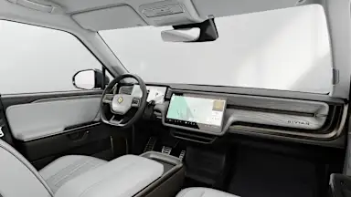 2026 R1T Ocean Coast + Driftwood driver seat view