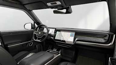 2022 R1T Black Mountain driver seat view