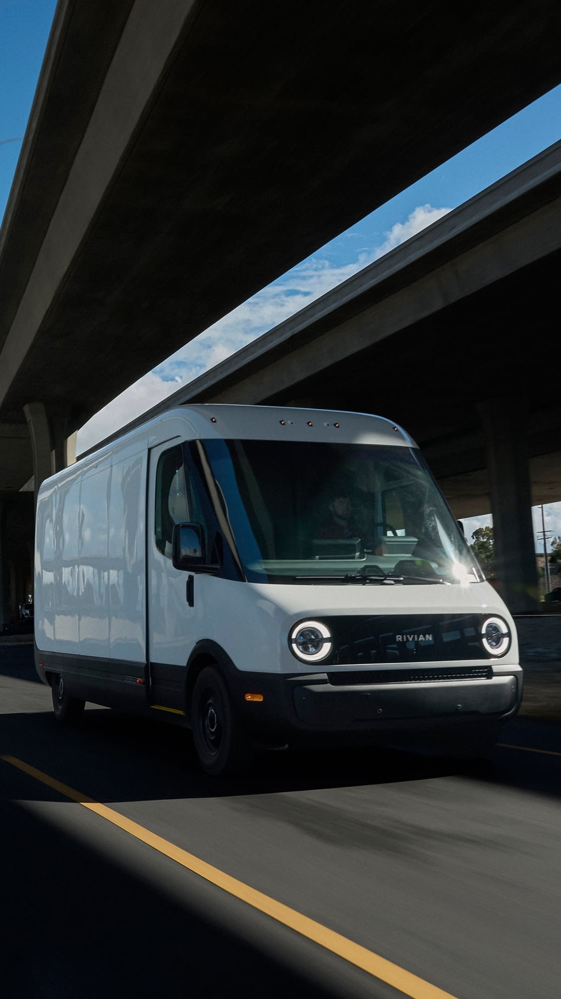 Rivian electric outlet delivery van